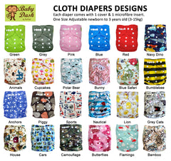 Baby Dash Economy Cloth Diapers - Pack of 3 or 6