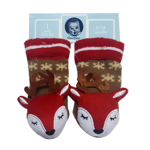 Animal "Rattle" Socks - X'mas Reindeer Special Offer