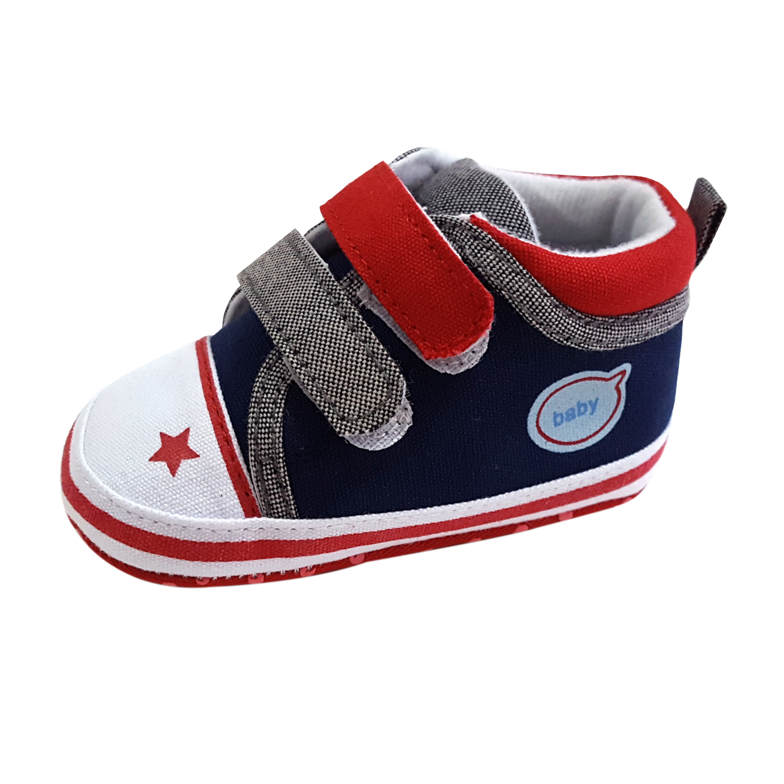 Levi (Pre-Walker Baby Shoes) - Navy/Red Special Offer