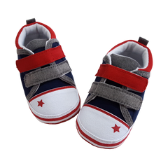Levi (Pre-Walker Baby Shoes) - Navy/Red Special Offer