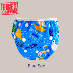 Size Adjustable Swim Diaper -Blue Sea