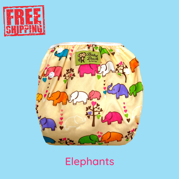 Size Adjustable Swim Diaper -Elephants