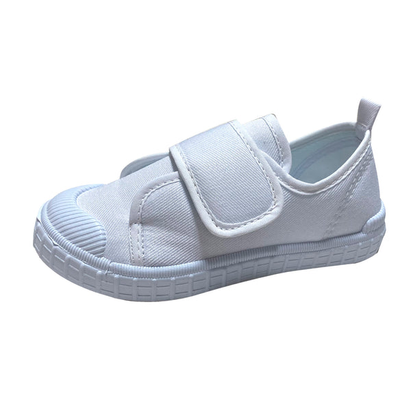 S185 Simple White School Shoes