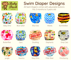 Reusable Baby Dash Swim Diaper (PSP) - Adjustable Size