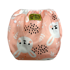 Adjustable Swim Diaper Cum Waterproof Diaper Cover - Pink Bunny